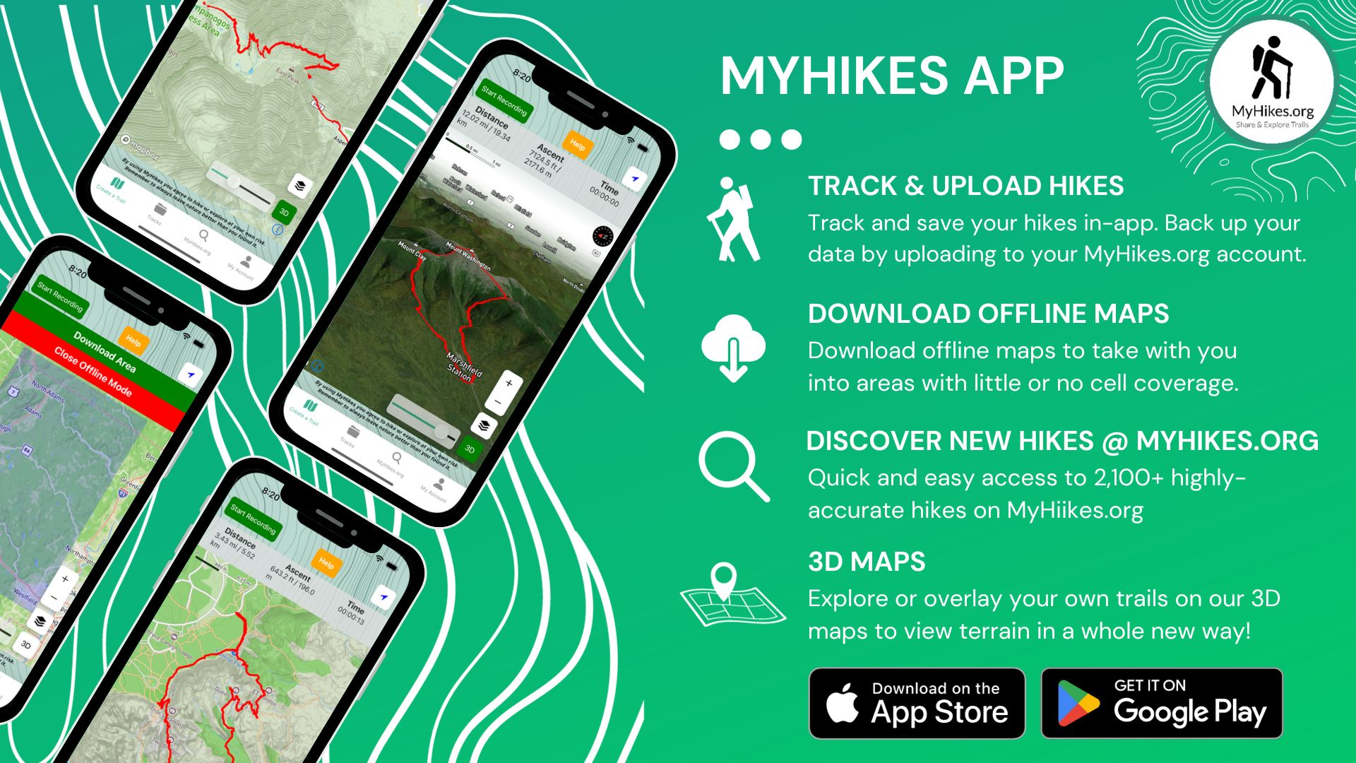 MyHikes mobile app ad