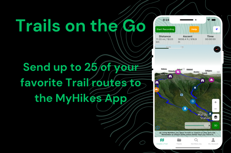 Send Trail routes to the MyHikes app