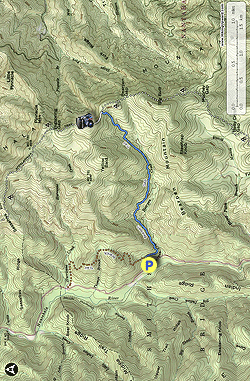 Small map for Albert Mountain Lookout Tower Hike