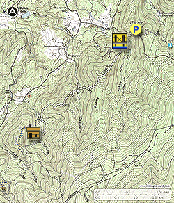 Small map for Ashby Hollow and Rod Hollow Shelter Hike