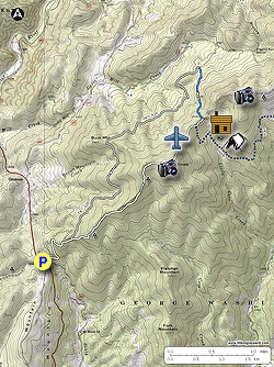 Small map for Bald Knob and Cole Mountain Hike
