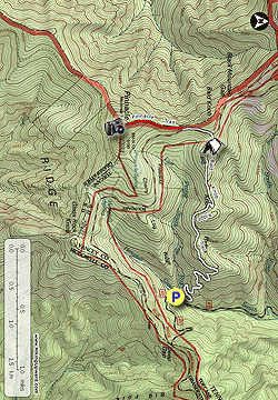 Small map for Bald Knob Ridge to Pinnacle Hike