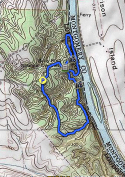 Small map for Balls Bluff Battlefield Hike