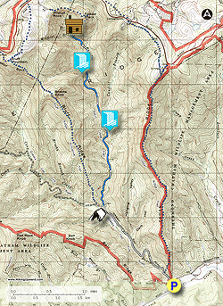 Small map for Basin Creek Hike