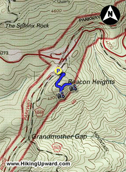 Small map for Beacon Heights Hike