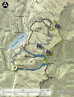 Small map for Beards Mountain Hike