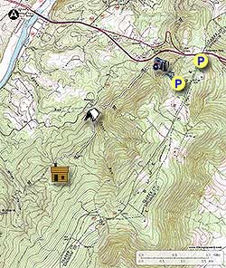 Small map for Bears Den and Sam Moore Shelter Hike
