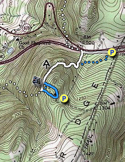 Small map for Bears Den Overlook Hike