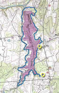 Small map for Beaverdam Reservoir Hike