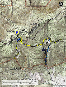 Small map for Big Devils Stairs Hike