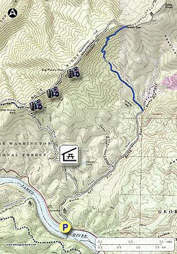 Small map for Big Rocky Row Hike