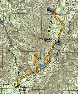 Small map for Bill Kruszka Overlook Hike