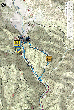Small map for Blue Bend Hike