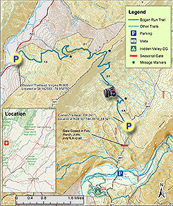 Small map for Bogan Run Hike