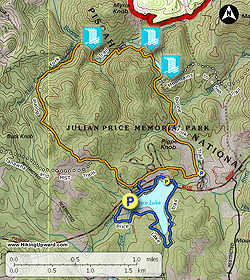 Small map for Boone Fork and Price Lake Hike