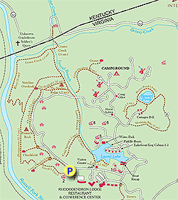 Small map for Breaks Interstate Park Hike