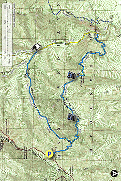 Small map for Brown Mountain Hike