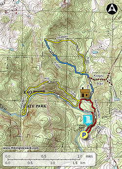 Small map for Buckquarter Creek and Holden Mill Hike