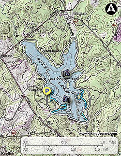 Small map for Burke Lake Loop Hike
