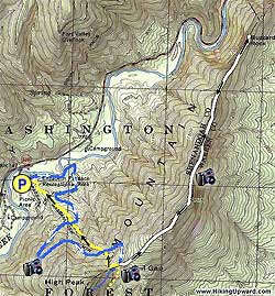Small map for Buzzard Rock Hike