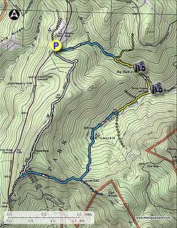 Small map for Camp Hoover Hike