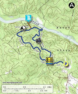 Small map for Campbell Creek and Lanier Falls Hike