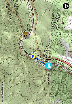 Small map for Cascade Falls Hike