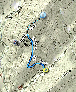 Small map for Cathedral Rocks Hike