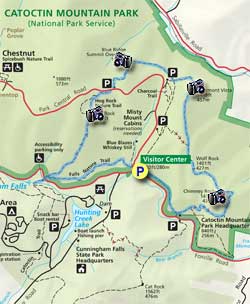 Small map for Catoctin Mountain Park Hike