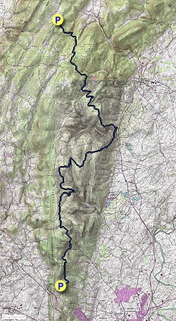 Small map for Catoctin Trail Hike