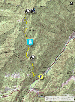 Small map for Cheoah Bald Hike