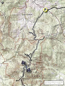 Small map for Chester Gap to Jenkins Gap Hike