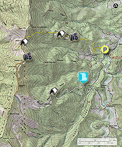Small map for Colbert Ridge Trail and Buncombe Horse Range Trail Hike