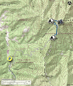 Small map for Cold Mountain Hike