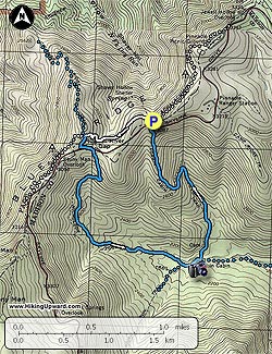 Small map for Corbin Cabin Hike