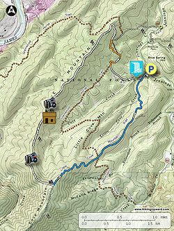 Small map for Cove Mountain Hike