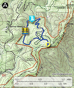 Small map for Crabtree Falls Hike