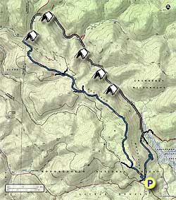 Small map for Cranberry River Hike