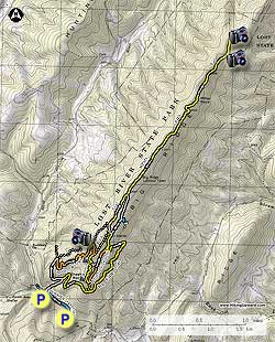 Small map for Cranny Crow and Big Ridge Hike