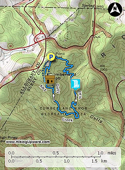 Small map for Cumberland Knob Hike