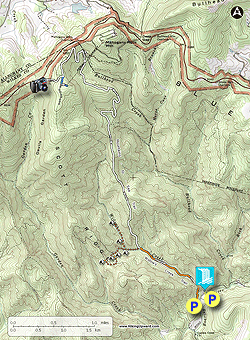 Small map for Devil's Garden Overlook & Window Falls Hike