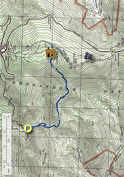 Small map for Double Bear Rocks Hike