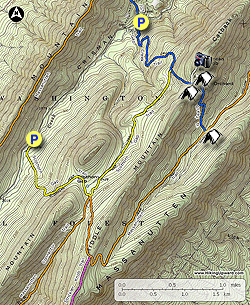 Small map for Duncan Knob Hike