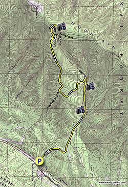 Small map for Elliott Knob Hike
