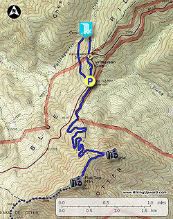 Small map for Fallingwater Cascades and Flat Top Mountain