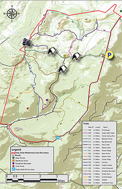 Small map for Forks of Red Creek Hike