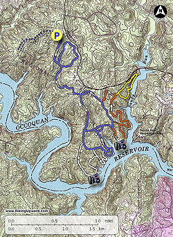 Small map for Fountainhead Regional Park Hike