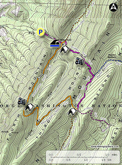 Small map for Fridley Gap Hike