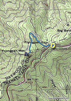 Small map for Fryingpan Mountain Hike