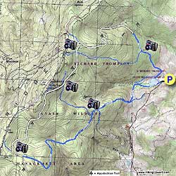 Small map for G. R. Thompson Wildlife Management Area Hike